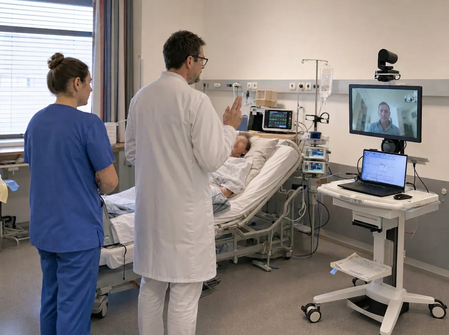 Klinisches Team im telemedizinischen Konsil